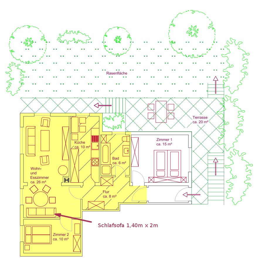 Grundriss FeWo Zimmer 2